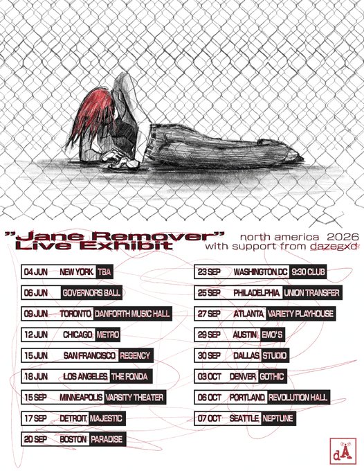 Jane Remover Live Exhibit Tour Poster 2026